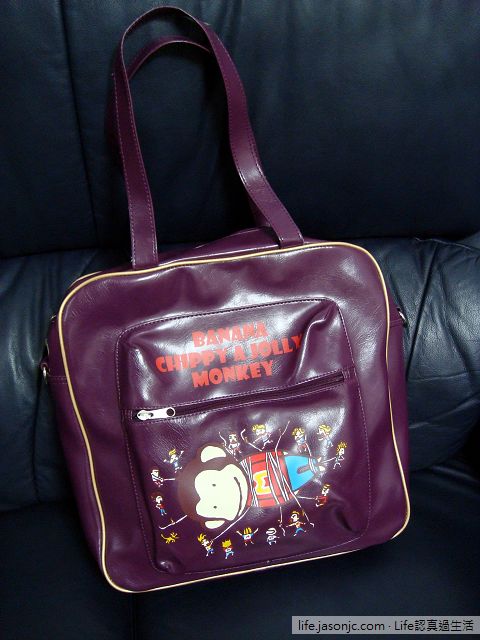 （包包）馬桶洋行BANANA CHIPPY A JOLLY MONKEY紫色側背手提兩用包