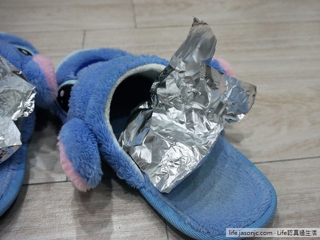 （保暖小物）迪士尼史迪奇絨毛拖鞋+鋁箔紙包腳保暖